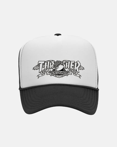 Thrasher x Anti-Hero - Mag Banner Trucker Hat [Black/White]
