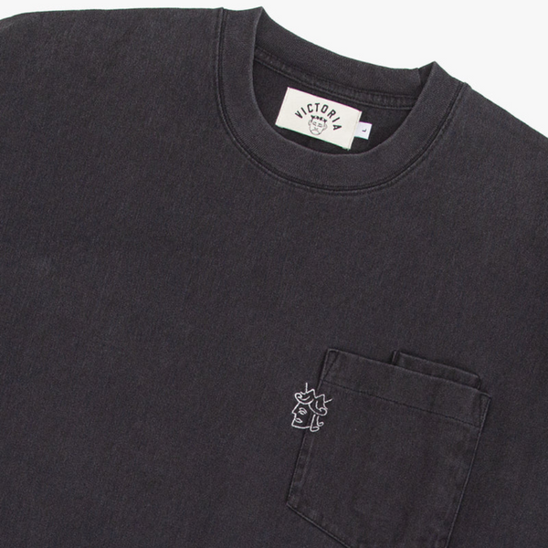 Victoria - QH Double Pocket L/S Tee [BLACK]