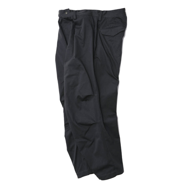 Muraspo - Wide Knee-Tuck Tapered Pants [Black]