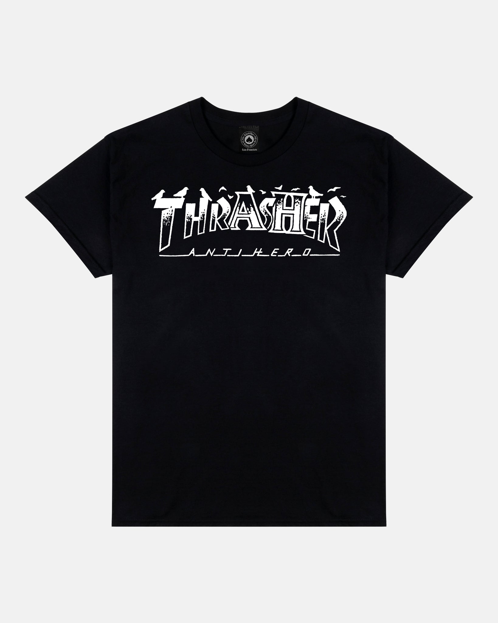 Thrasher x Anti-Hero - Pigeon Mag S/S Tee [Black]