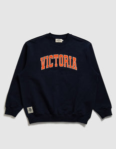 VICTORIA - Varsity Crewneck Sweater [NAVY]