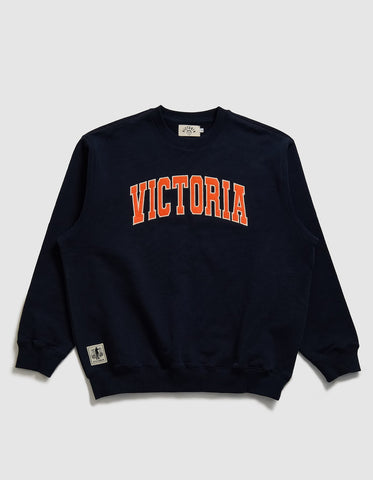 VICTORIA - Varsity Crewneck Sweater [NAVY]