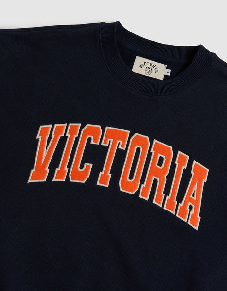 VICTORIA - Varsity Crewneck Sweater [NAVY]