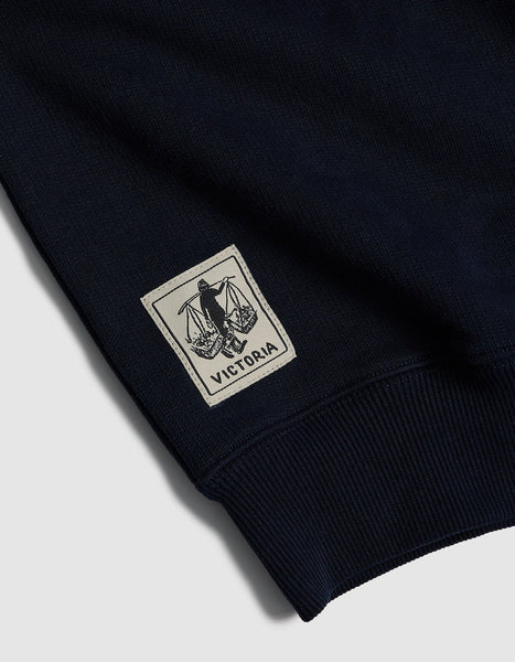 VICTORIA - Varsity Crewneck Sweater [NAVY]