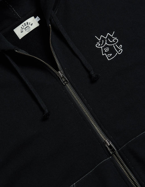 Victoria - Queenhead Zip Hoodie [BLACK]