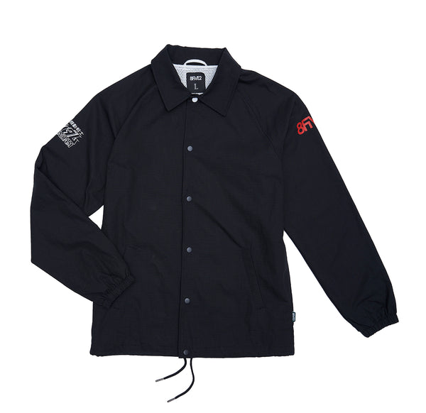 8FIVE2 x Gundam "Gundam" coach jacket black ripstop