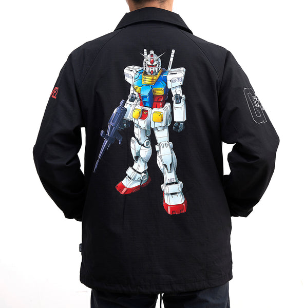 8FIVE2 x Gundam "Gundam" coach jacket black ripstop