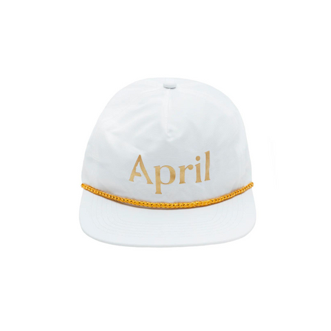 April - Golden 5 Panel Cap WHITE